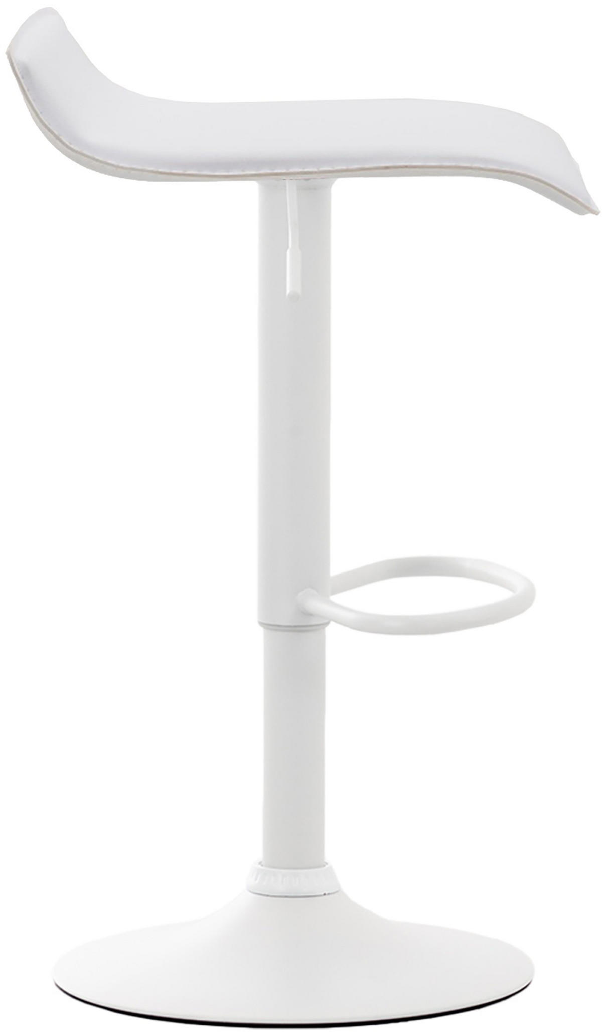 BARHOCKER Dyn V2 63-84x36x39 cm weiß - Weiß, Leder (36/63/39cm) - furnicato
