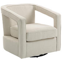 SESSEL DE-06569 360° drehbar, Loungesessel, einteilige Rücken- und Armlehnen Beige - Beige, Textil/Metall (75/72/77cm) - ComfortXL