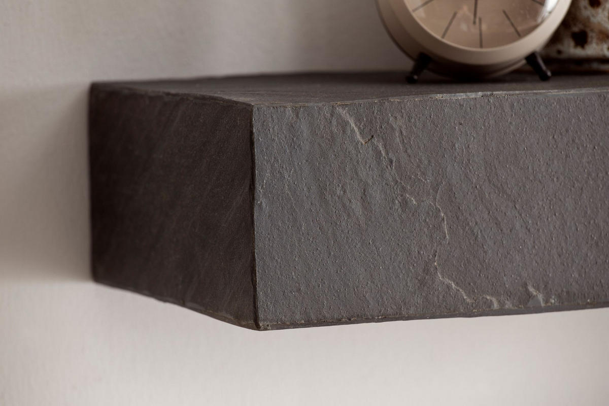 WANDREGAL Mango Massivholz Steinoptik Rechteckig Modern, Grau 120x20x10 cm - Grau, Holz (120/10/20cm) - KADIMA DESIGN