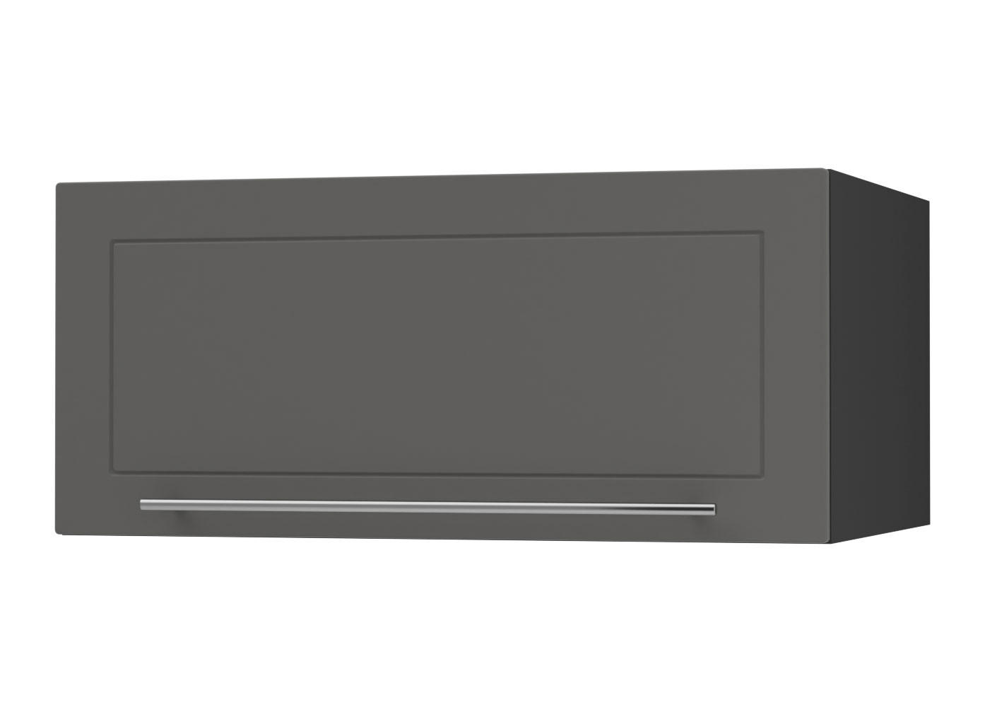 KLAPPHÄNGESCHRANK Kvantum W6B/80 Graphit Matt / Schwarz Matt 80 / 59 / 36cm - Schwarz/Graphitfarben, Holz/Holzwerkstoff (80/36/59cm) - Feldmann-Wohnen