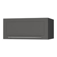 KLAPPHÄNGESCHRANK Kvantum W6B/80 Graphit Matt / Schwarz Matt 80 / 59 / 36cm - Schwarz/Graphitfarben, Holz/Holzwerkstoff (80/36/59cm) - Feldmann-Wohnen