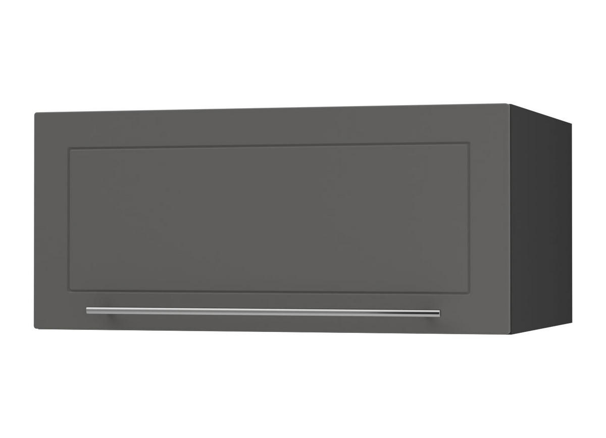 KLAPPHÄNGESCHRANK Kvantum W6B/80 Graphit Matt / Schwarz Matt 80 / 59 / 36cm - Schwarz/Graphitfarben, Holz/Holzwerkstoff (80/36/59cm) - Feldmann-Wohnen