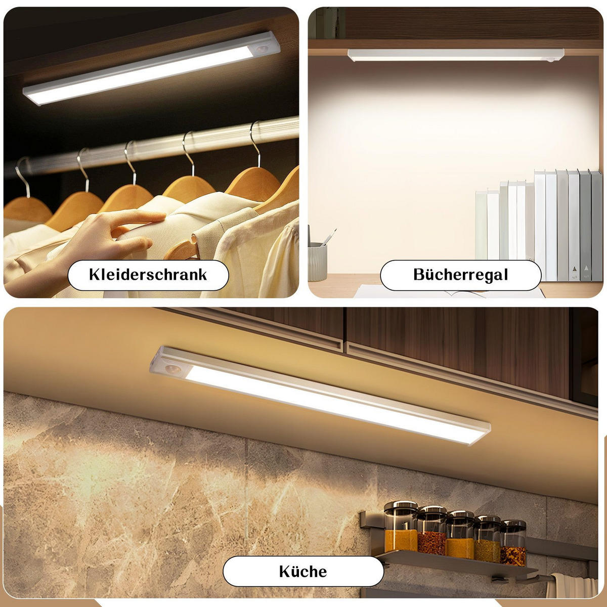 LED-UNTERBAULEUCHTE Bell II 30/4/1cm - Silberfarben, Metall (30/4/1cm) - Nettlife