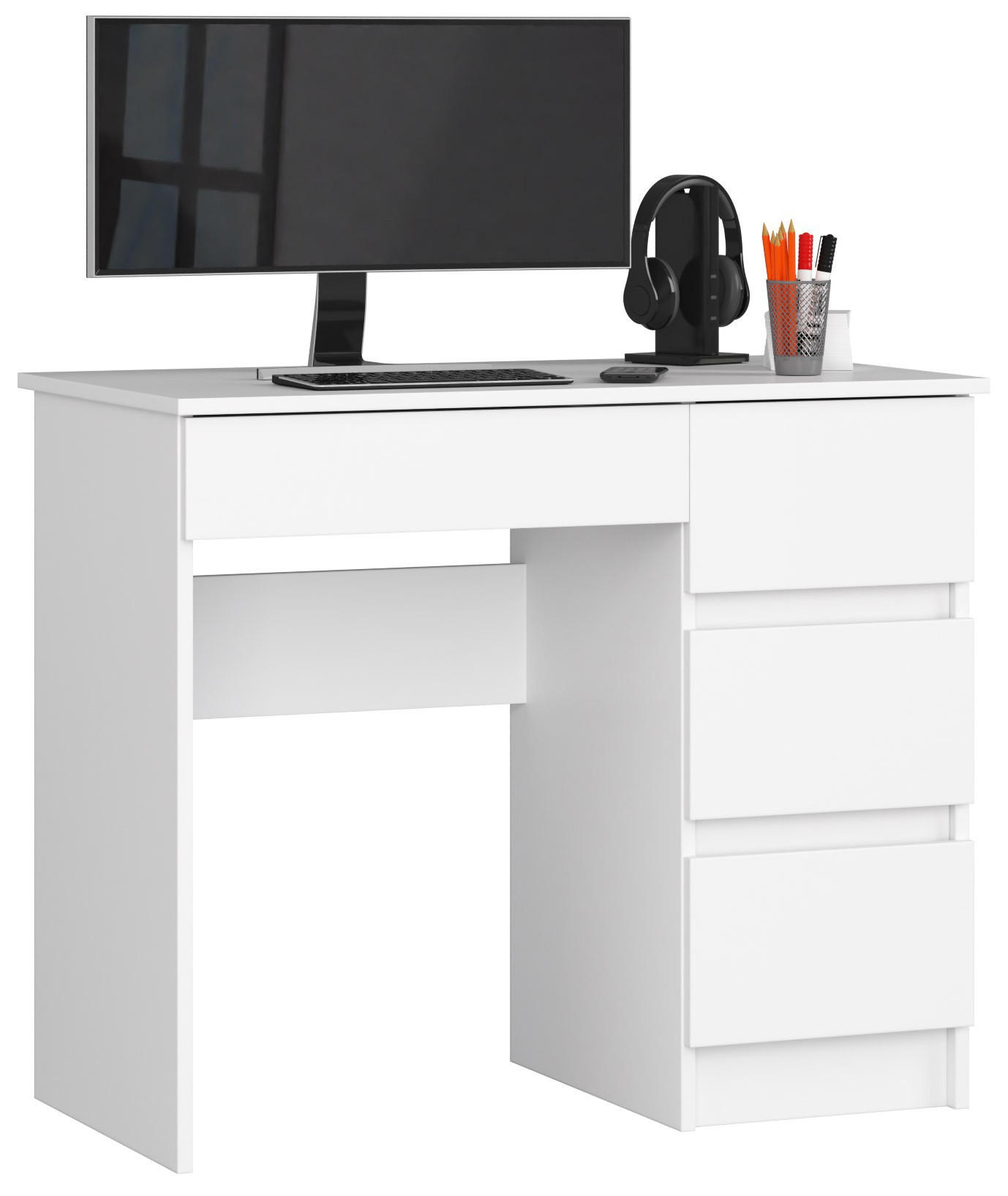 SCHREIBTISCH Weiß 90x50x77 cm - Weiß, Holzwerkstoff (50/90/77cm) - Akord