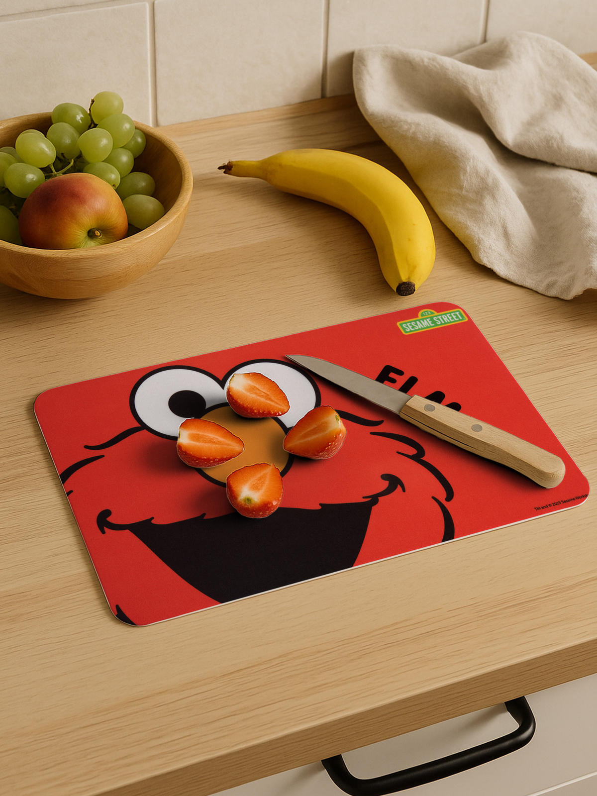 BRETTCHEN Sesamstraße Elmo Rot 14,5 x 23,5 cm - Rot, Kunststoff (14.5/23.5cm) - United Labels
