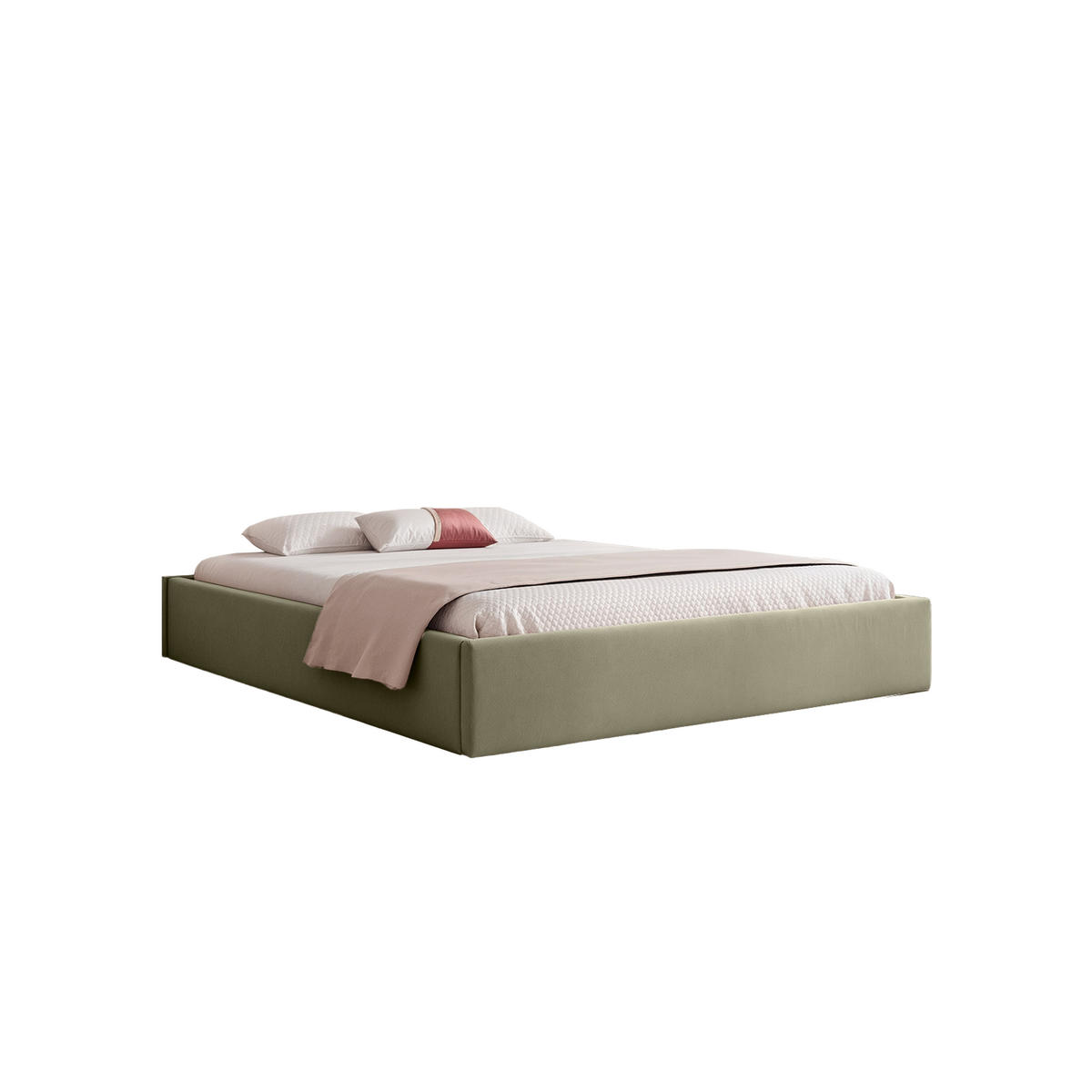 POLSTERBETT Casentico 160x200 cm, Altrosa - Olivgrün, Textil (160/200cm) - Fedve