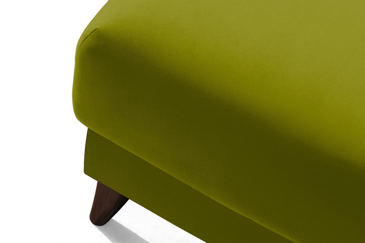 HOCKER GUSTAVO Velours, Olivgrün - Olivgrün, Holz/Holzwerkstoff (92/49/92cm) - KONSIMO®