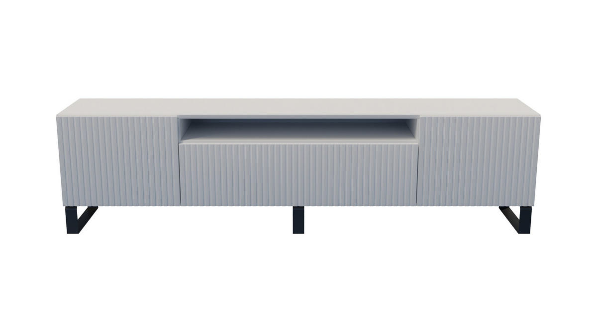 LOWBOARD CIRA-S - 200 x 53 x 41 cm - Schwarz/Weiß, Holzwerkstoff (200/53/41cm) - ALTDECOR