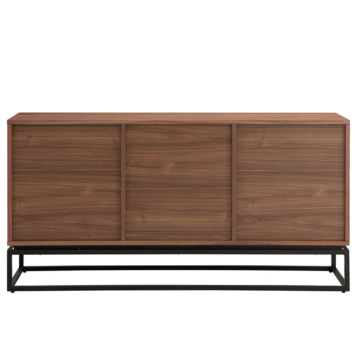 SIDEBOARD mit 2 Türen - Holzwerkstoff / Metall - Schwarz/Braun, Holzwerkstoff/Metall (150/75/40cm) - home24