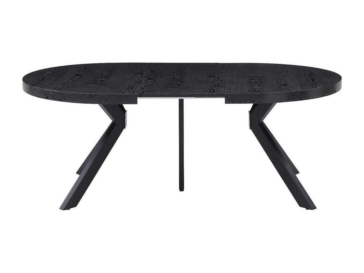 ESSTISCH - ausziehbar - 6 bis 12 Personen - MDF & Stahl - Schwarz - KOMONI - Schwarz, Holz (120/300/76cm) - Vente-Unique