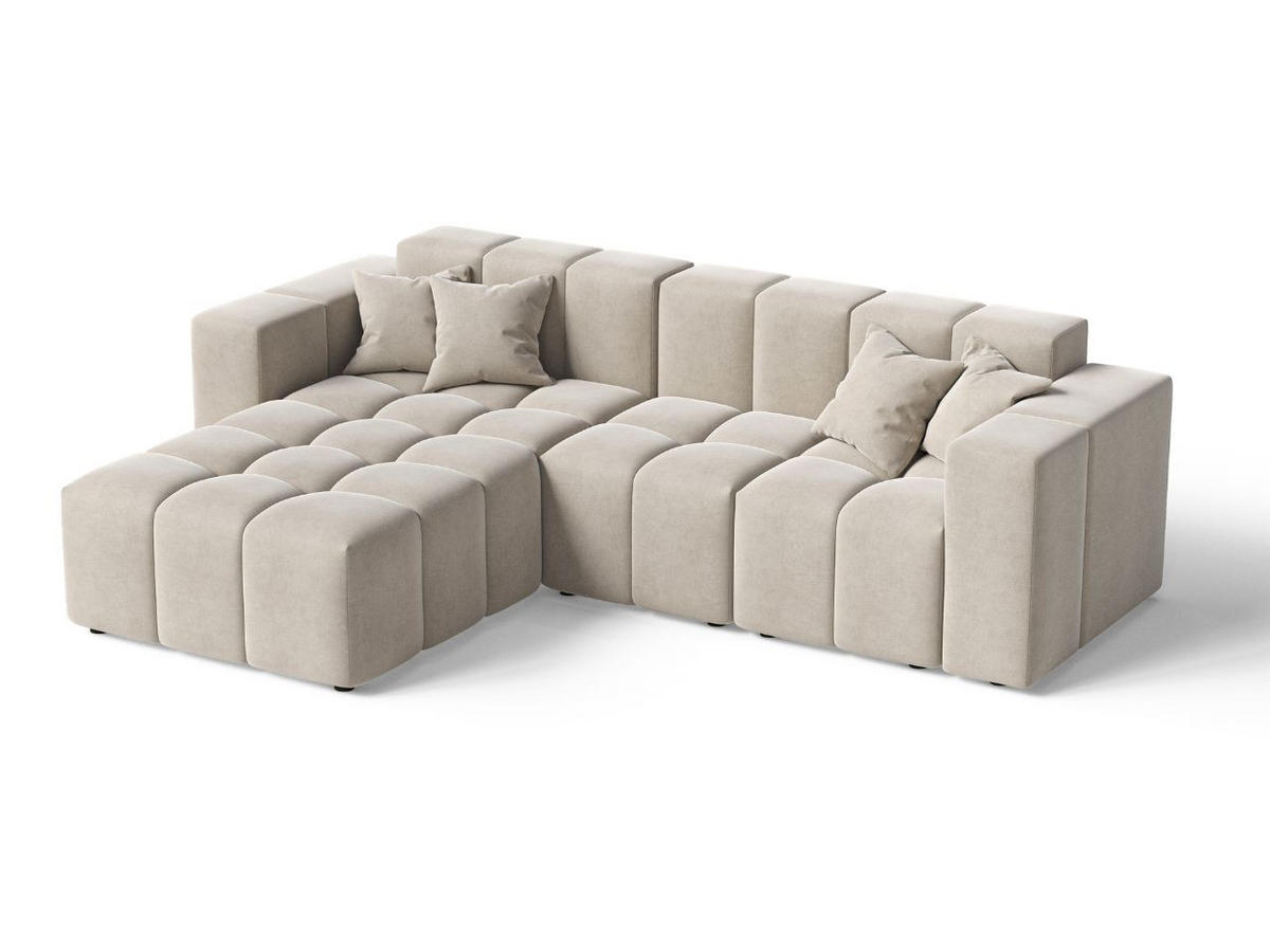 ECKSOFA Loopo Beige Links - Beige, Holz/Textil (265/180cm) - Graingold