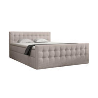 BOXBETT mit Bettkasten Loures Lux 140x200 cm, Hellbeige - Beige, Textil (140/200cm) - Meblito