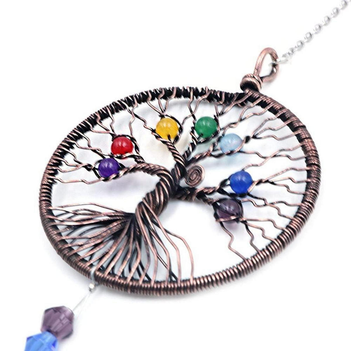 WINDSPIEL Lebensbaum Kristall Anhänger Schwarz - Multicolor, Metall (34.8/5/5cm)