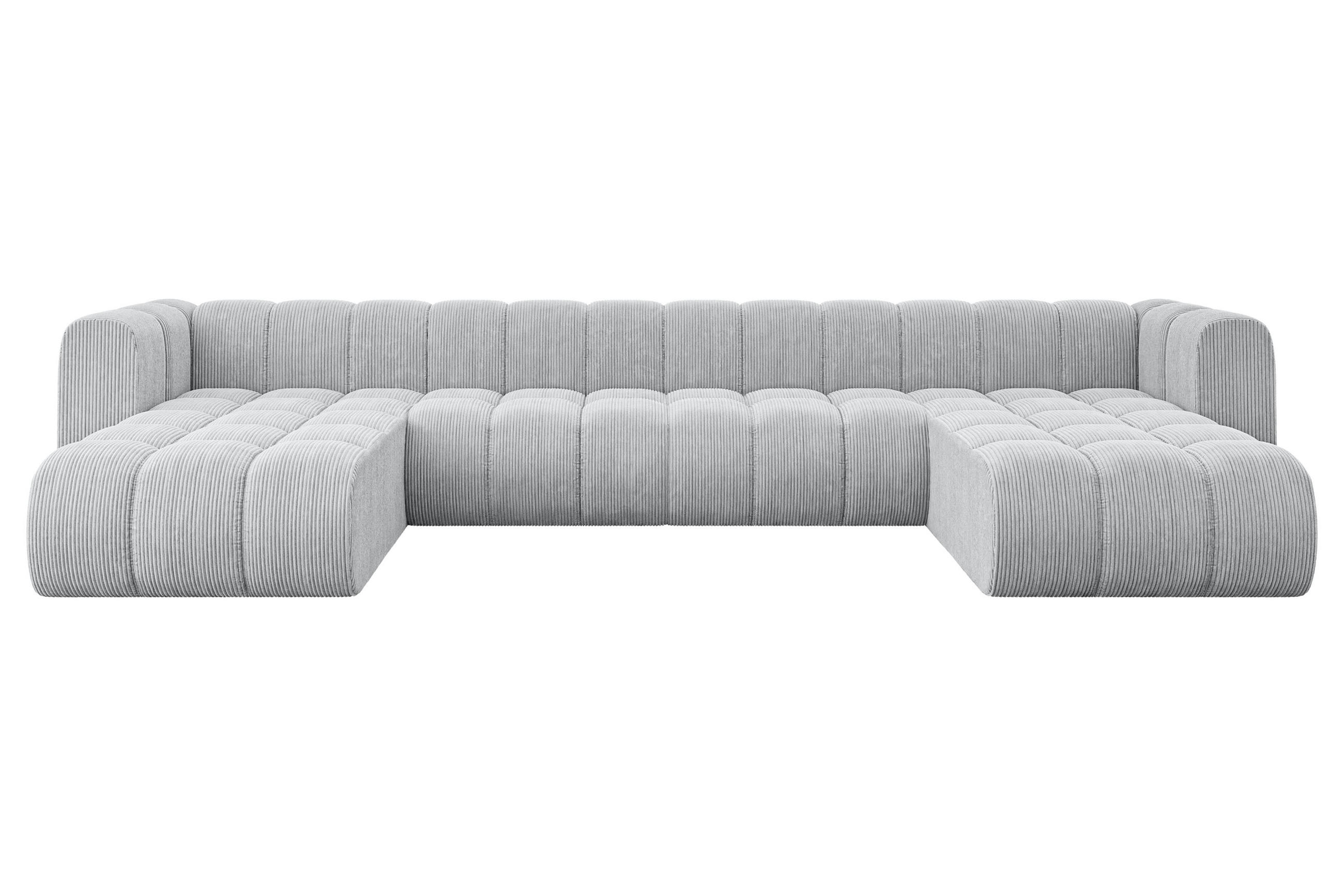 WOHNLANDSCHAFT modulares Sofa Joren-U2 - 410x177x70 cm Grau - Grau, Holzwerkstoff/Textil (410/70/177cm) - ALTDECOR
