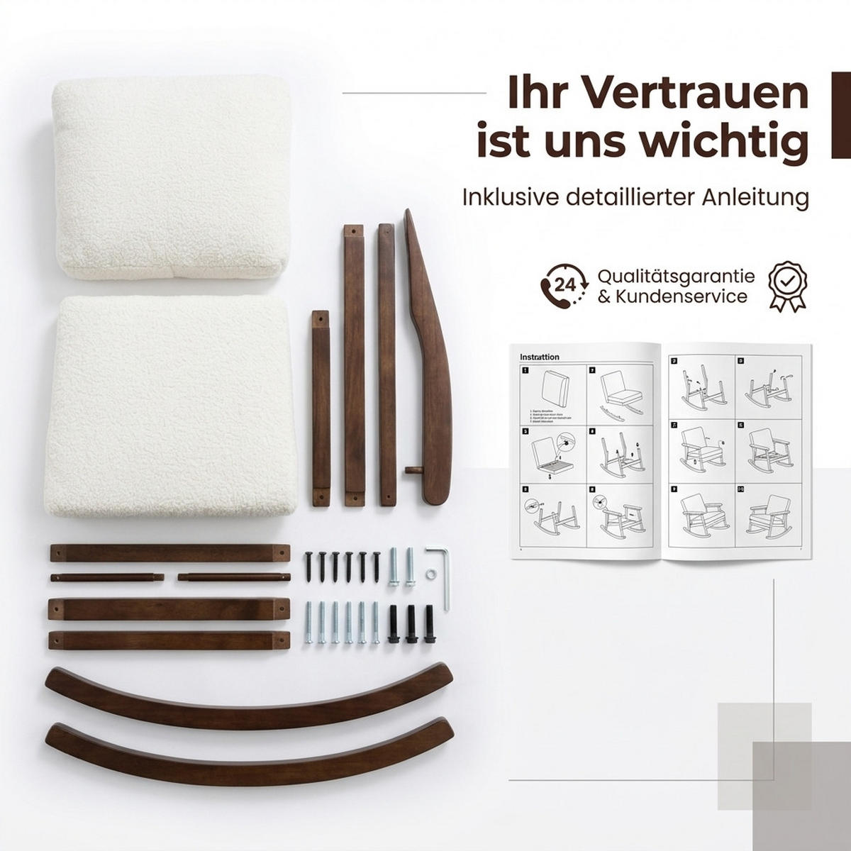 SCHAUKELSTUHL Weiß Samt - Weiß, Textil (73/80/83cm) - Oxeza
