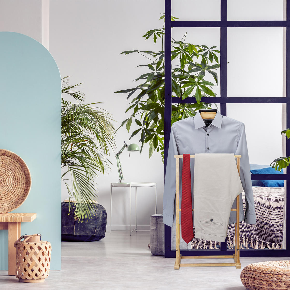 KOMORNÍK - světle hnědá, dřevo (47/98.5/36cm) - Relaxdays