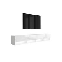 TV-LOWBOARD 200 (2 x 100) cm Mattweiß / Hochglanzweiß, LED weiß, 200 × 32 × 34 cm - Weiß, Holzwerkstoff (200/33.6/32cm) - 3XE LIVING
