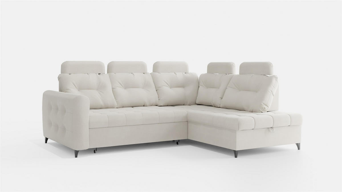 ECKSOFA Wendie - Beige, Holzwerkstoff/Textil (250/200cm) - Fun Möbel