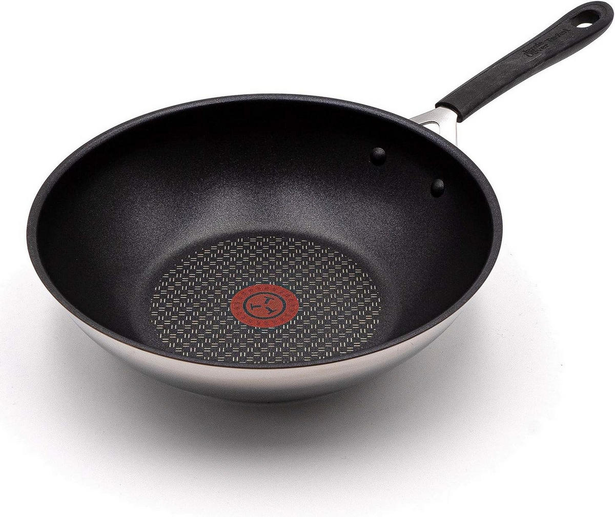 WOKPFANNE G43519 Jamie Oliver Silber 2-Teilig - Silberfarben, Keramik/Metall (28cm) - Tefal