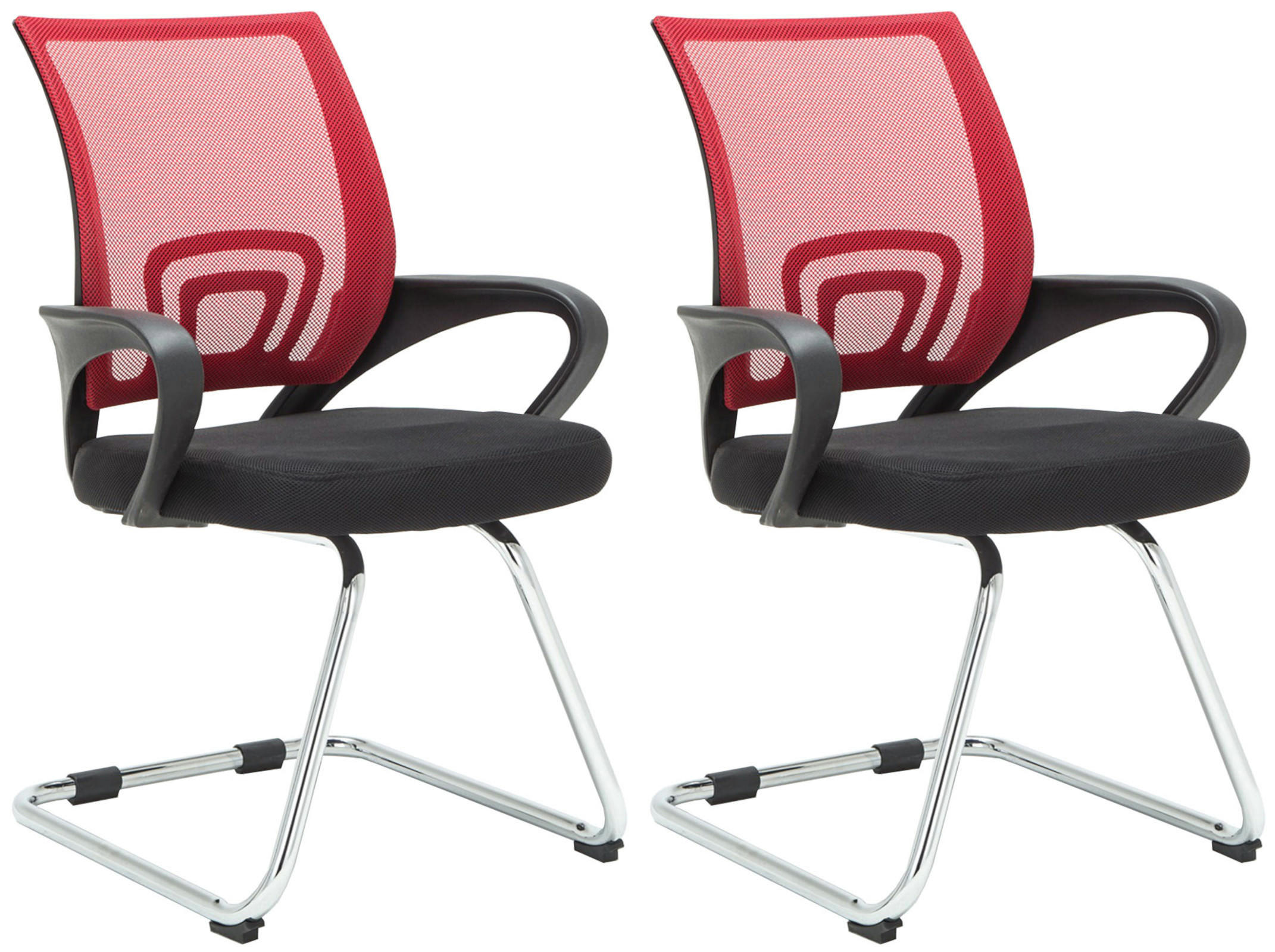 SCHWINGSTUHL 2er Set Stoff rot - Rot, Textil/Metall (59/91/53cm) - CLP