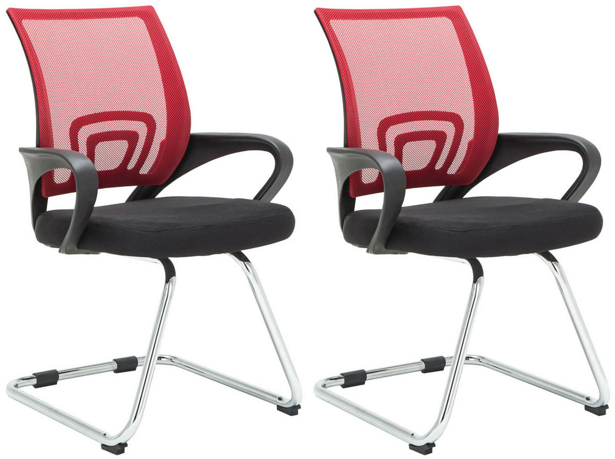 SCHWINGSTUHL 2er Set Stoff rot - Rot, Textil/Metall (59/91/53cm) - CLP
