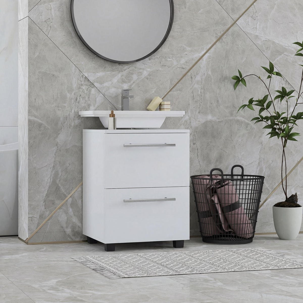HÄNGESCHRANK Weiß 1 Stück - Weiß, Kunststoff (41.5/59/35.5cm) - GiPP