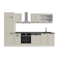 KÜCHENZEILE R-Line, Sand Landhaus/Weiß, 300 cm ohne Arbeitsplatte - Beige/Weiß, Holzwerkstoff (300/206.8/46cm) - Vicco