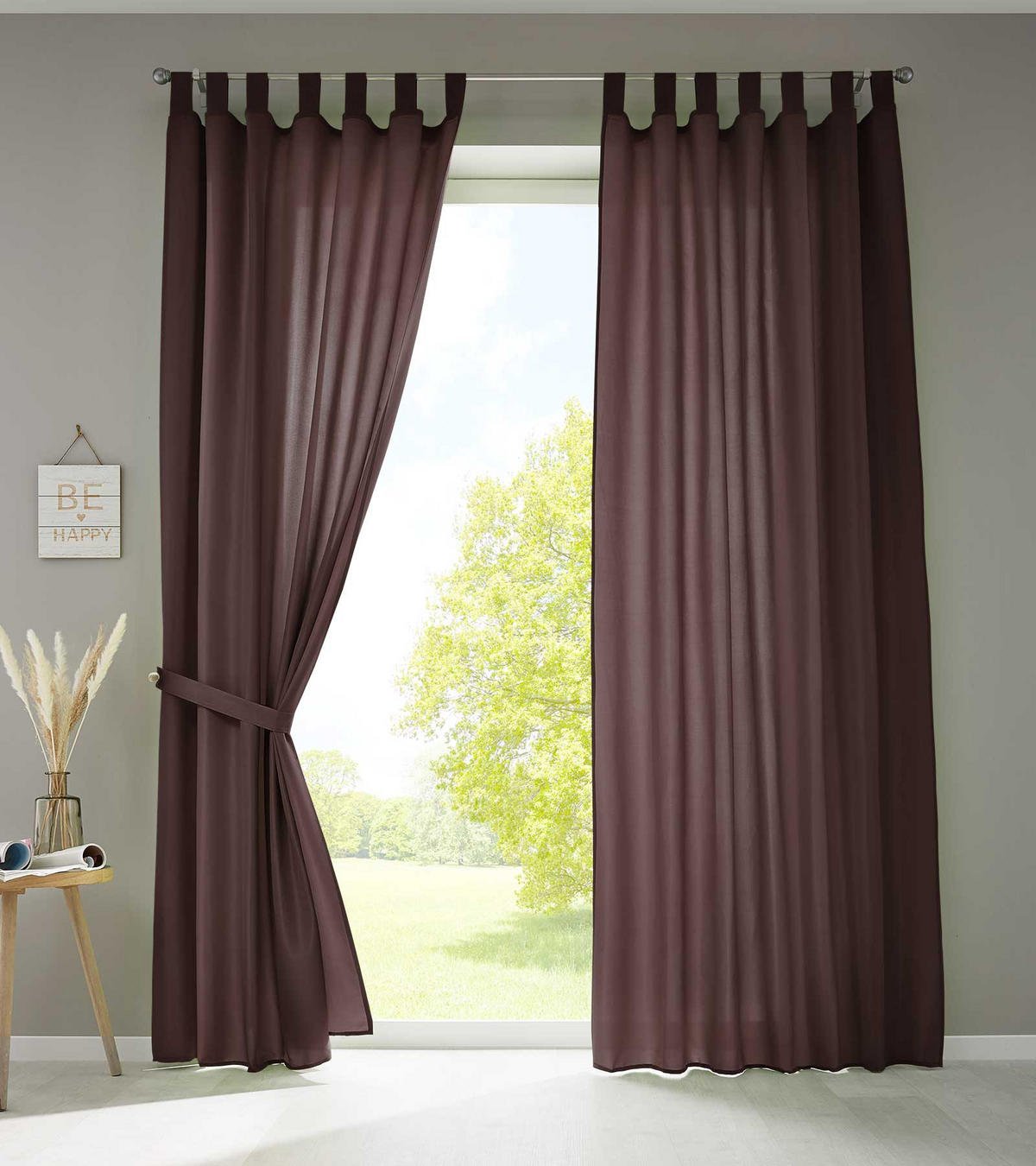 VORHANG 2ER SET POTSDAM HxB 225x140 cm Braun - Braun, Textil (140/225cm) - Gardinenbox