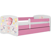 KINDERBETT Emily mit Schublade und Matratze, Rosa 70x140 cm - Hellrosa/Rosa, Holzwerkstoff (140/70cm) - WFL GROUP