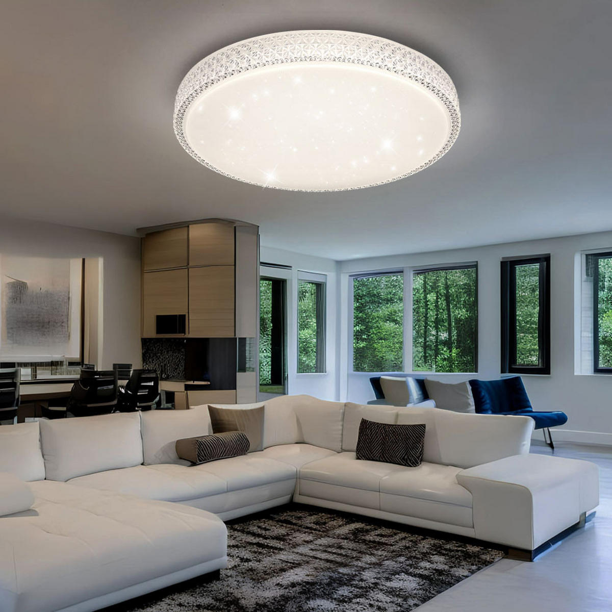 LED DECKENLEUCHTE Metall Acryl Weiß - Weiß, Metall (60/60/11cm) - Globo Lighting