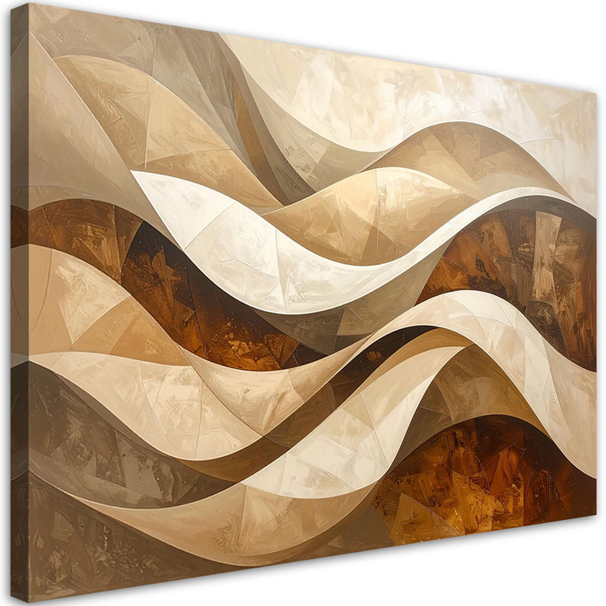 LEINWANDBILD 3D und geometrisch 100x70cm - Beige, Textil (100/70cm) - Feeby