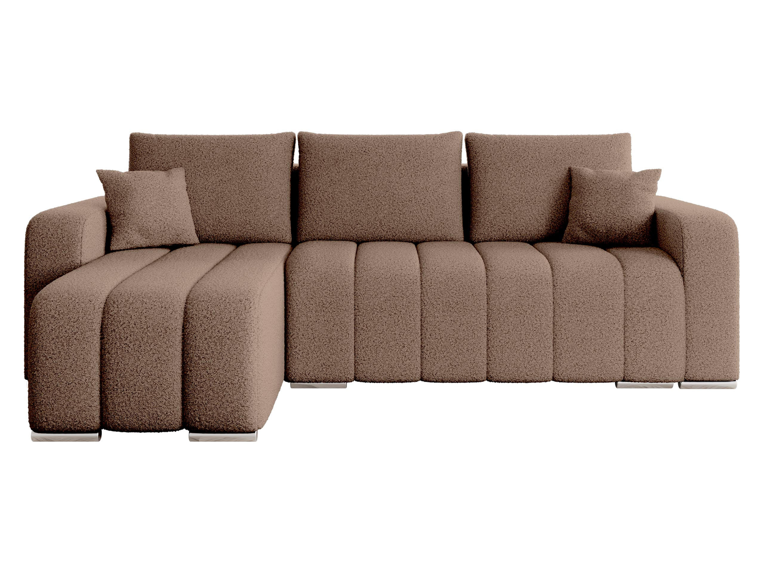 COLTAR Pufetto Boucle - argintiu/maro deschis, material textil/lemn (244/147cm) - MIRJAN24
