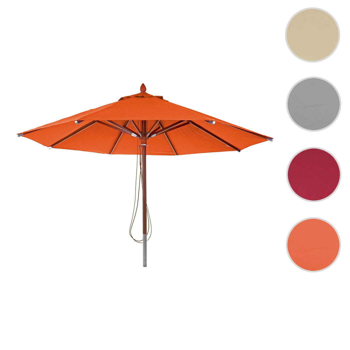 GASTRONOMIE SONNENSCHIRM RUND Orange - Orange, Holz (400/400cm) - MCW