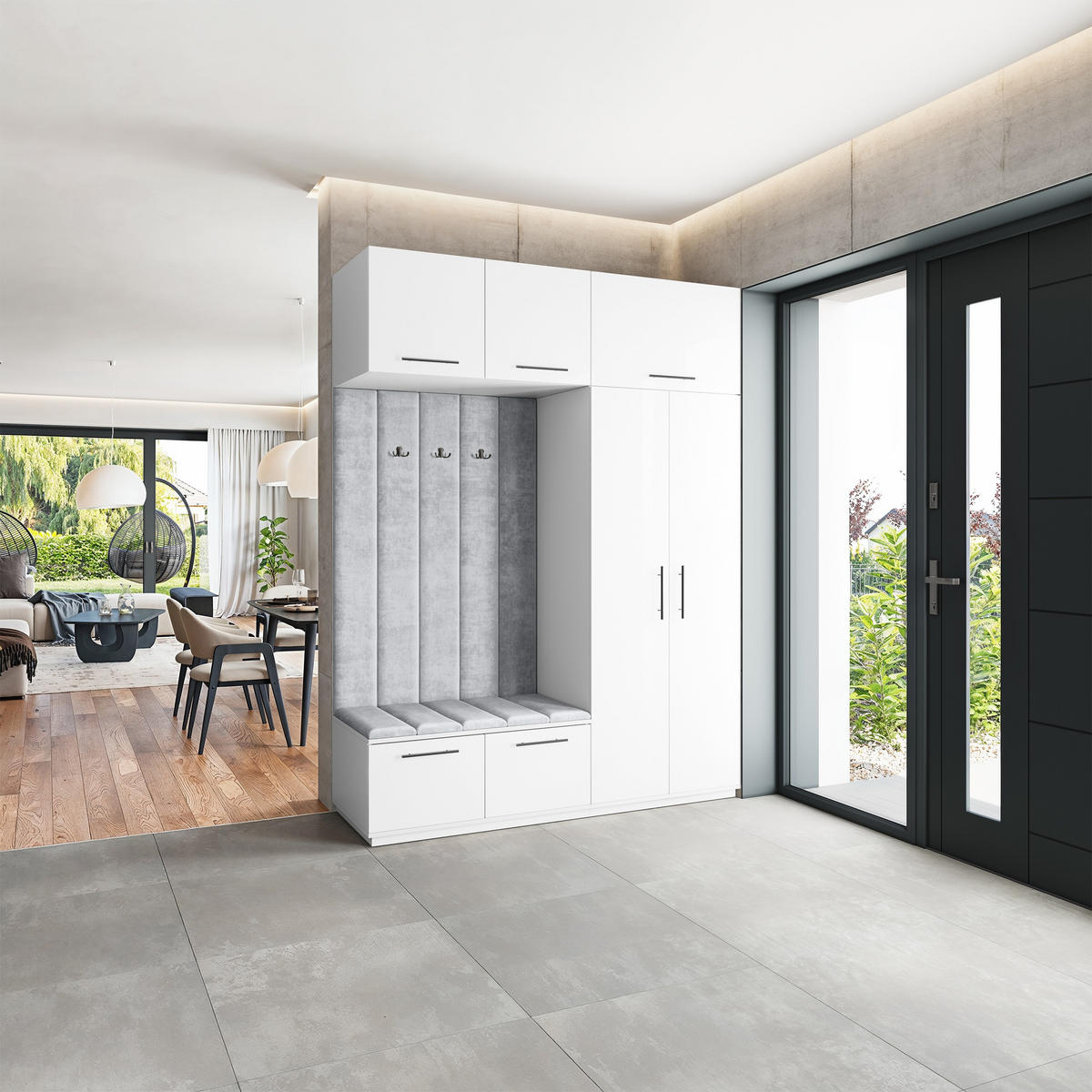 GARDEROBENSCHRANK REMA 180/240/60 cm Modern Weiß - Weiß, Holzwerkstoff (180/240/60cm) - MASSENO