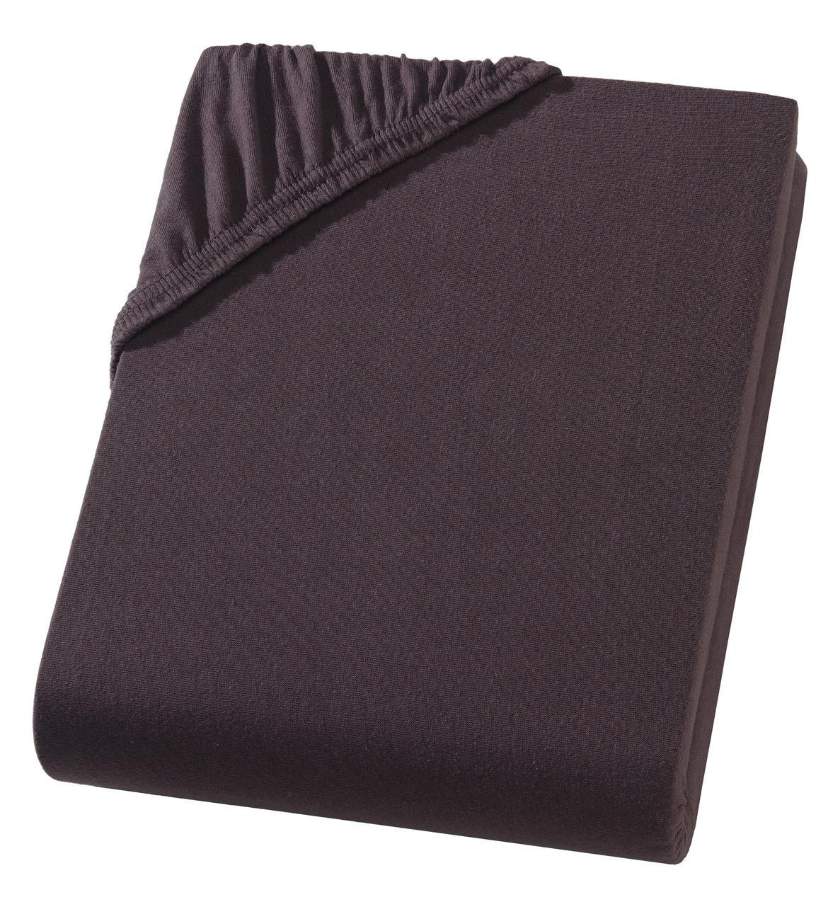 JERSEY-SPANNBETTLAKEN 130x200 cm aus 100% Baumwolle, Bettlaken Braun Uni - Braun, Textil (130/200cm) - Carpe Sonno
