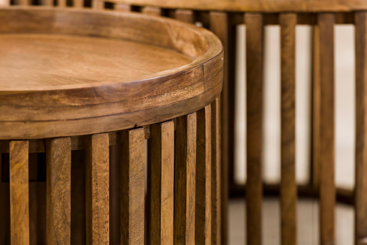 COUCHTISCH-SET LANI Braun Mango - Braun, Mangoholz/Holz (65/65/40cm) - KAWOLA