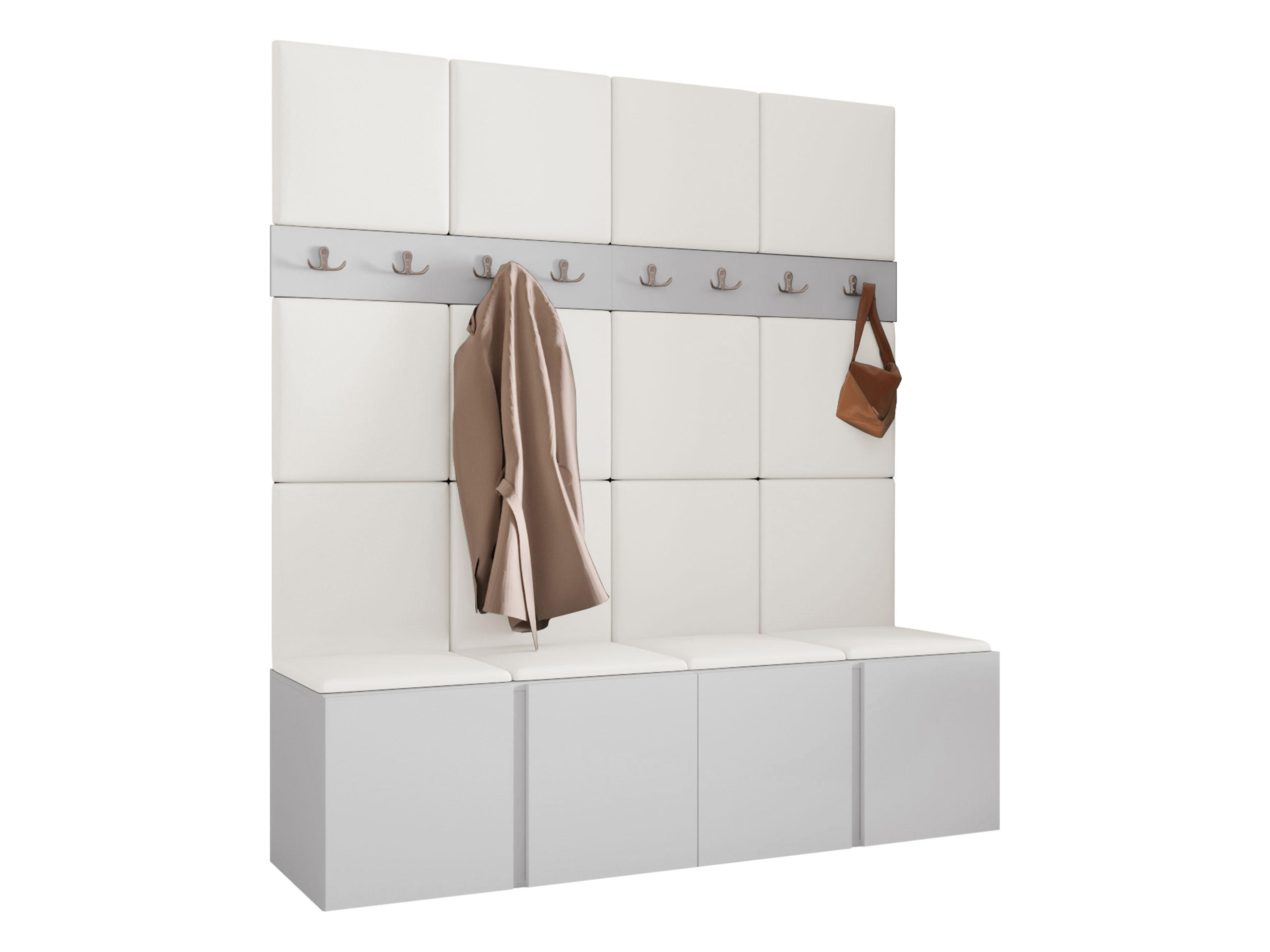 GARDEROBEN-SET Orion V - Weiß, Holzwerkstoff/Kunststoff (168/186/46cm) - MIRJAN24