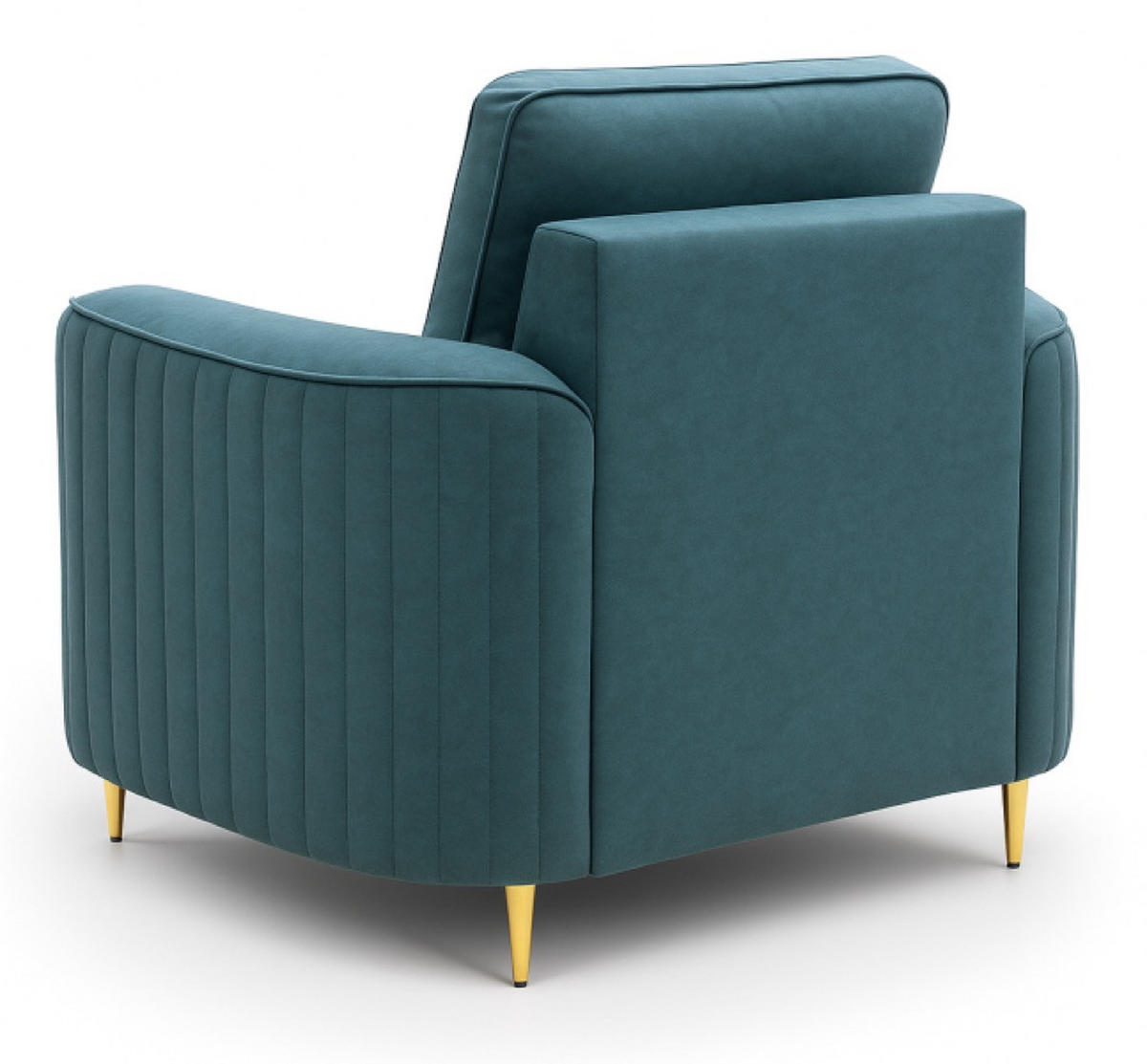 SESSEL Blau LOREN Mit Goldenen Beinen - Blau, Textil (100/85/94cm) - Sepro Meble