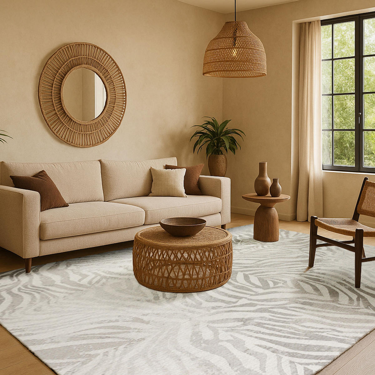 TEPPICH Zebra Snow Cloud 80/150 cm - Weiß, Textil (80/150cm) - Lola&Moi