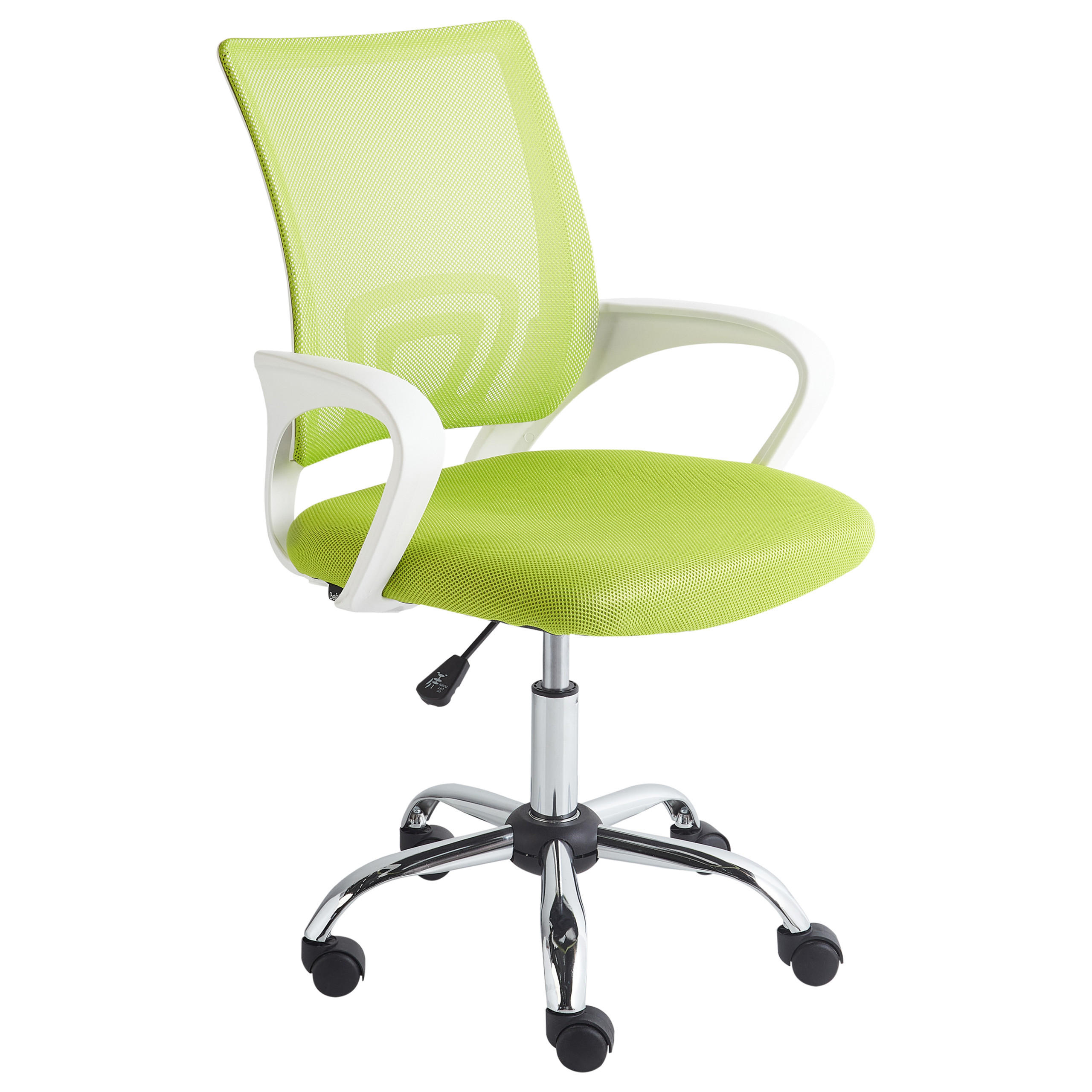 BÜROSTUHL Limettengrün Solid - Limette/Silberfarben, Textil (60/88/60cm) - Beliani