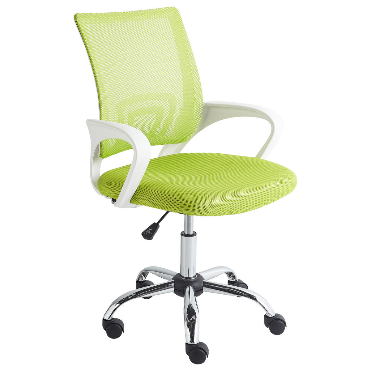 BÜROSTUHL Limettengrün Solid - Limette/Silberfarben, Textil (60/88/60cm) - Beliani