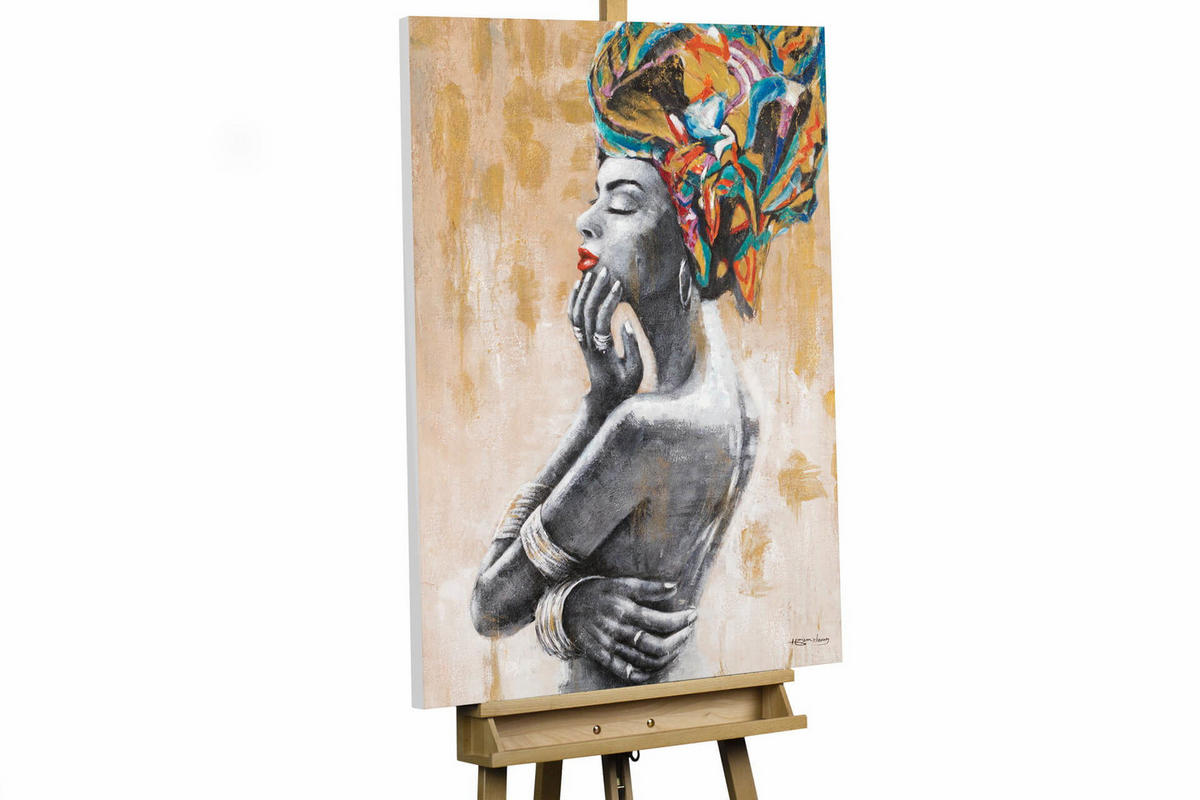 ACRYLBILD HANDGEMALT 70/100 cm - Beige/Multicolor, Holz/Textil (1.74/100cm) - KUNSTLOFT