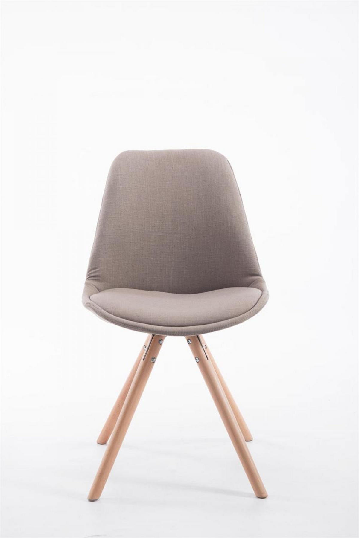 STUHL Stoff taupe - Taupe/Eukalyptusholzfarben, Holz/Textil (48/84/56cm) - CLP