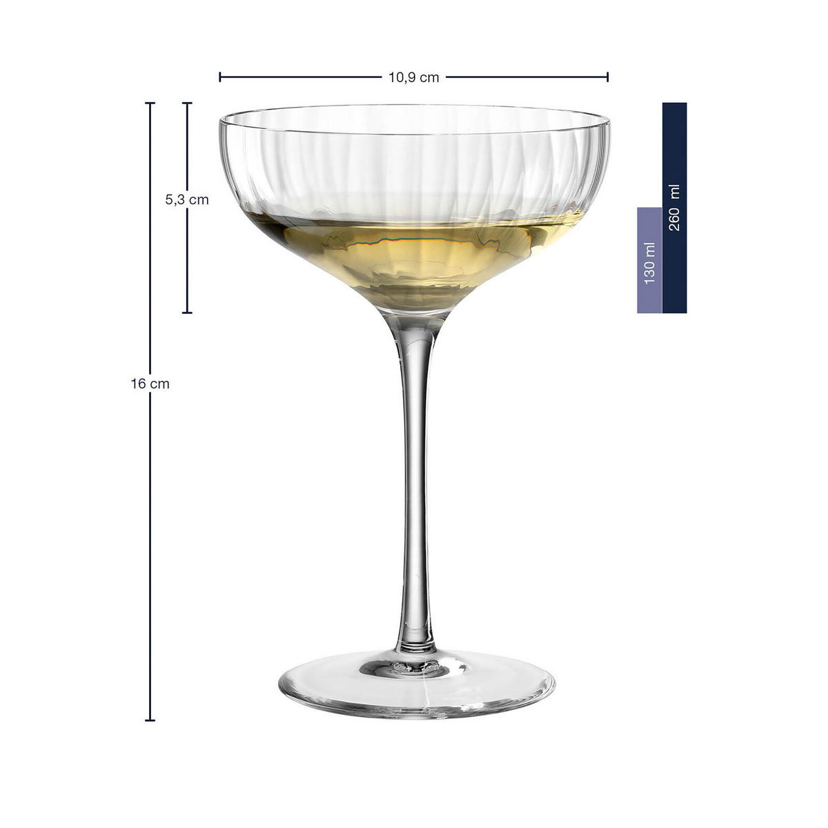 CHAMPAGNERSCHALEN Poesia transparent 260 ml 6er Set - Transparent, Glas (0.26L) - Leonardo Living