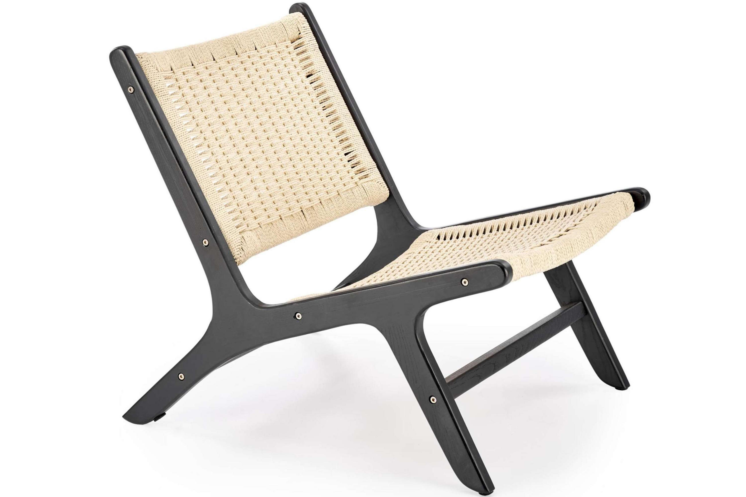 Konsimo® Gartensessel Beige, Schwarz 74x84x65 cm