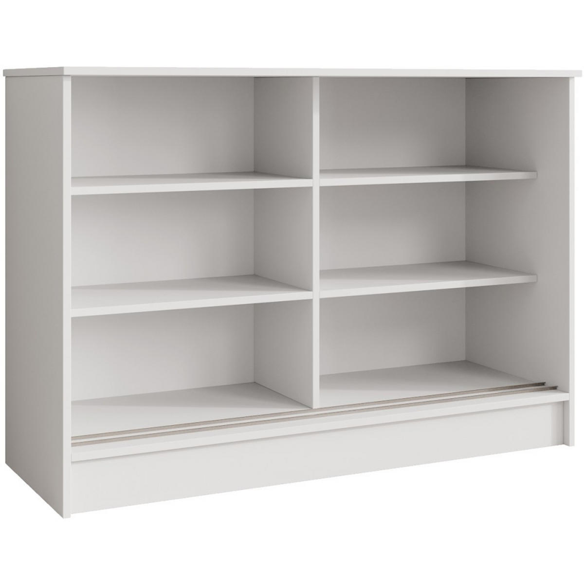 KOMMODE Horizon mit 2 Schiebetüren, Weiß, 100 cm - Schwarz/Weiß, Holzwerkstoff (101/85/43.5cm) - Beautysofa