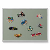 MAGNETTAFEL 70x50 cm Silberner Rahmen Helloliv - Dunkelgrün, Metall (70/50/0.4cm) - TULUP
