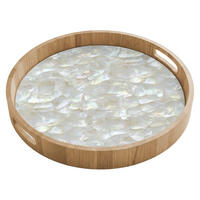 SERVÍROVACÍ PODNOS Perleťový lesk - Bílá - Shell 40x40 cm - bílá, dřevo (40/5/5cm) - OnlyWow