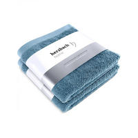 HANDTUCH 2er Set Pura Blau - Blau, Textil (50/100cm) - Herzbach Home