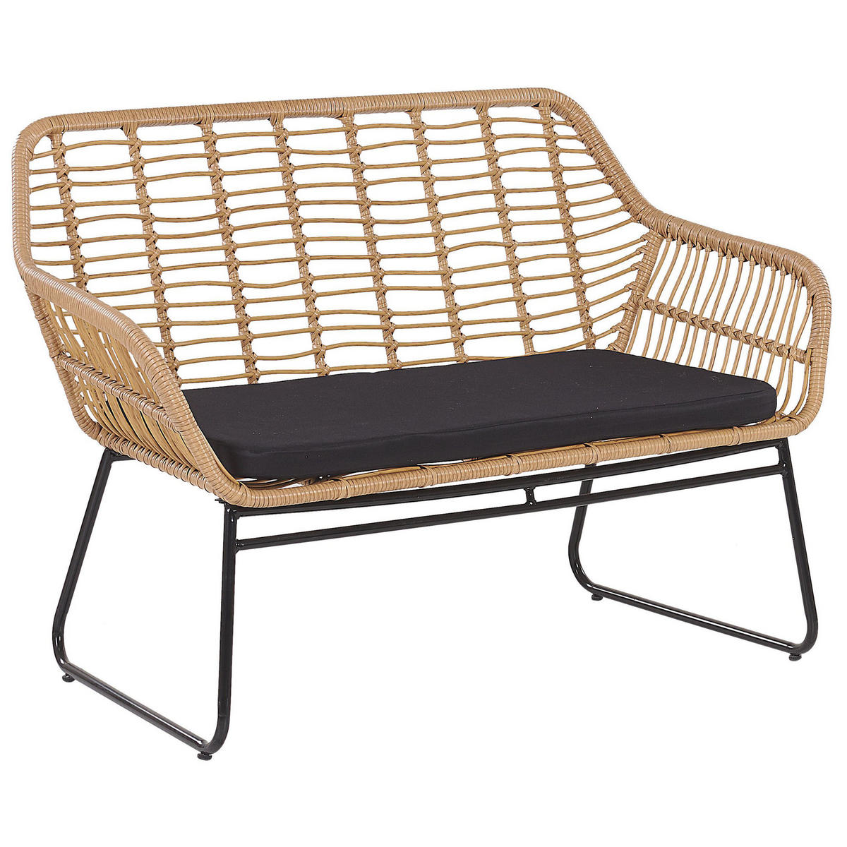LOUNGE-SET 4-sitzer Rattan Beige Minori - Beige, Kunststoff - Beliani